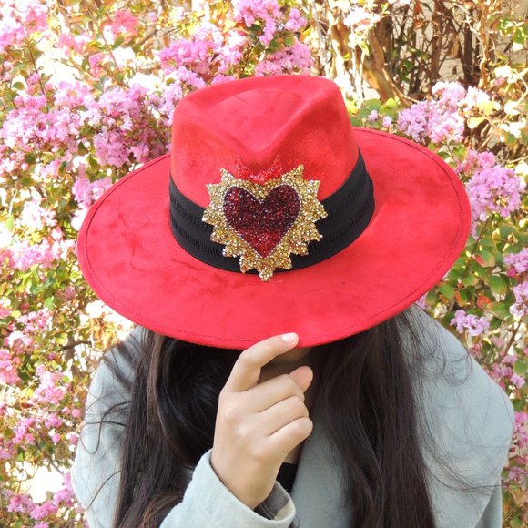 Handmade wide brim hat made in Mexico hand painted - Picture 1 of 16